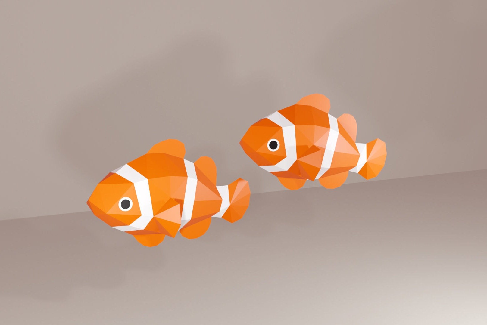 Clownfish Papercraft Fish 3d Fish Fish Bowl Aquarium Etsy Australia