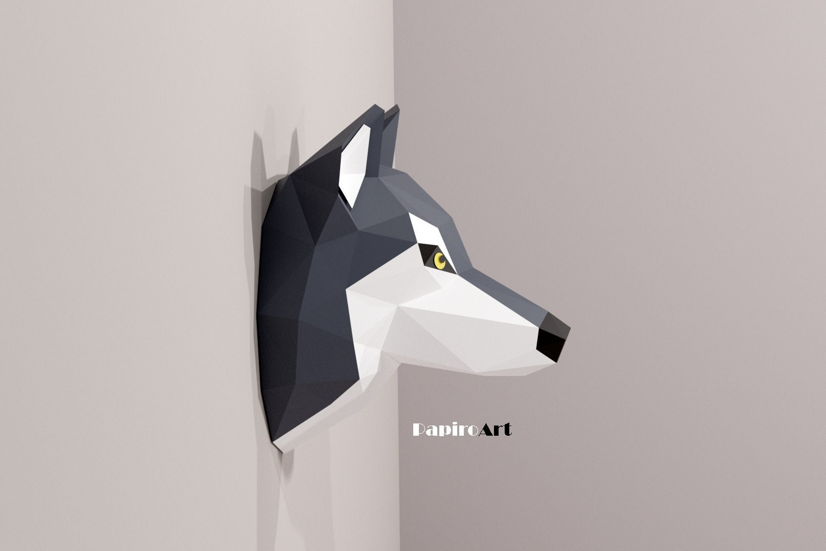 Wolf, Grey wolf, Papercraft Wolf, Wolf head, Low poly, DIY, Paper Wolf, sculpture, pattern wolf head, 3D wolf, Templates, animals