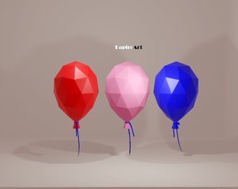 Ballon papercraft, PDF, SVG, Ball 3D, DIY, ballons