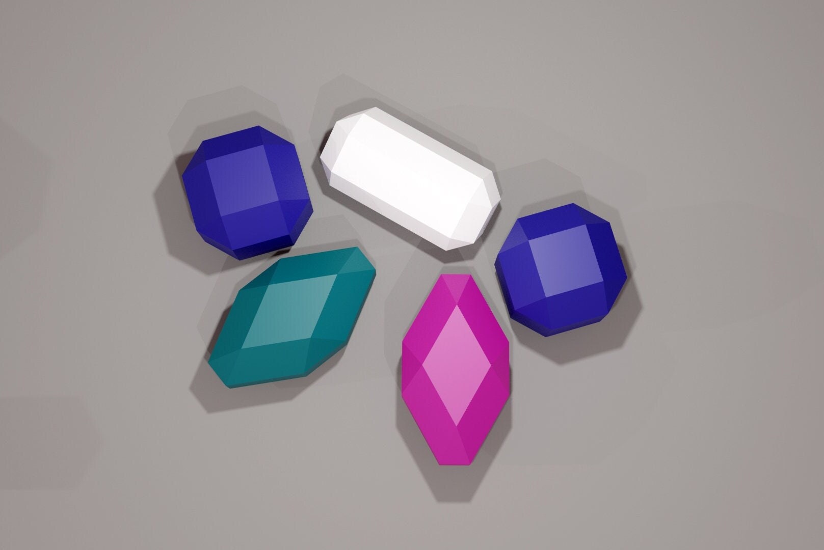 Papercraft Gems, Paper craft Jewel, Crystal PDF template, St