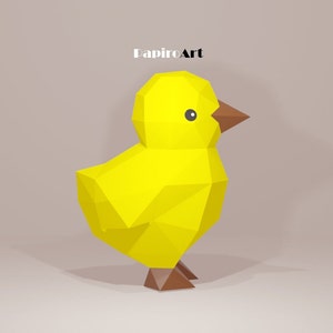Chick, Chicken, Papercraft Chicken, 3D  animal, home decor, DIY  Chick, Paper