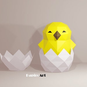 Cute little Chick, Chick, Papercraft Chicken, 3D  animal, home decor, DIY  Chick, Paper