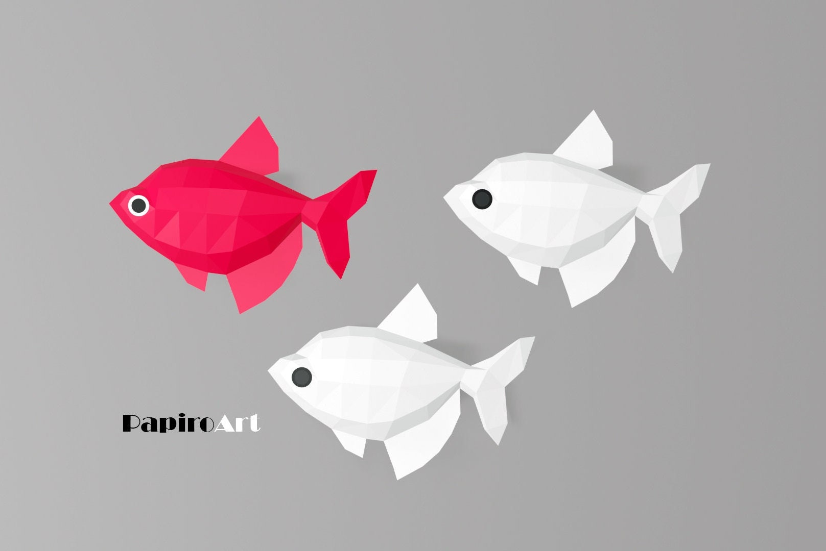 Fish Papercraft Fish on the Wall 2 Size Goldfish 3d Fish Etsy