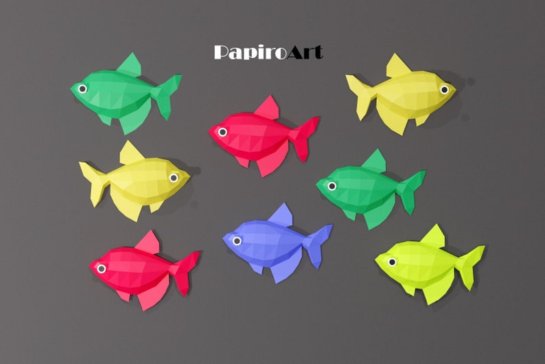 Fish, PDF & SVG, Papercraft Fish on the Wall, 2 Size, Goldfish, 3d Fish ...