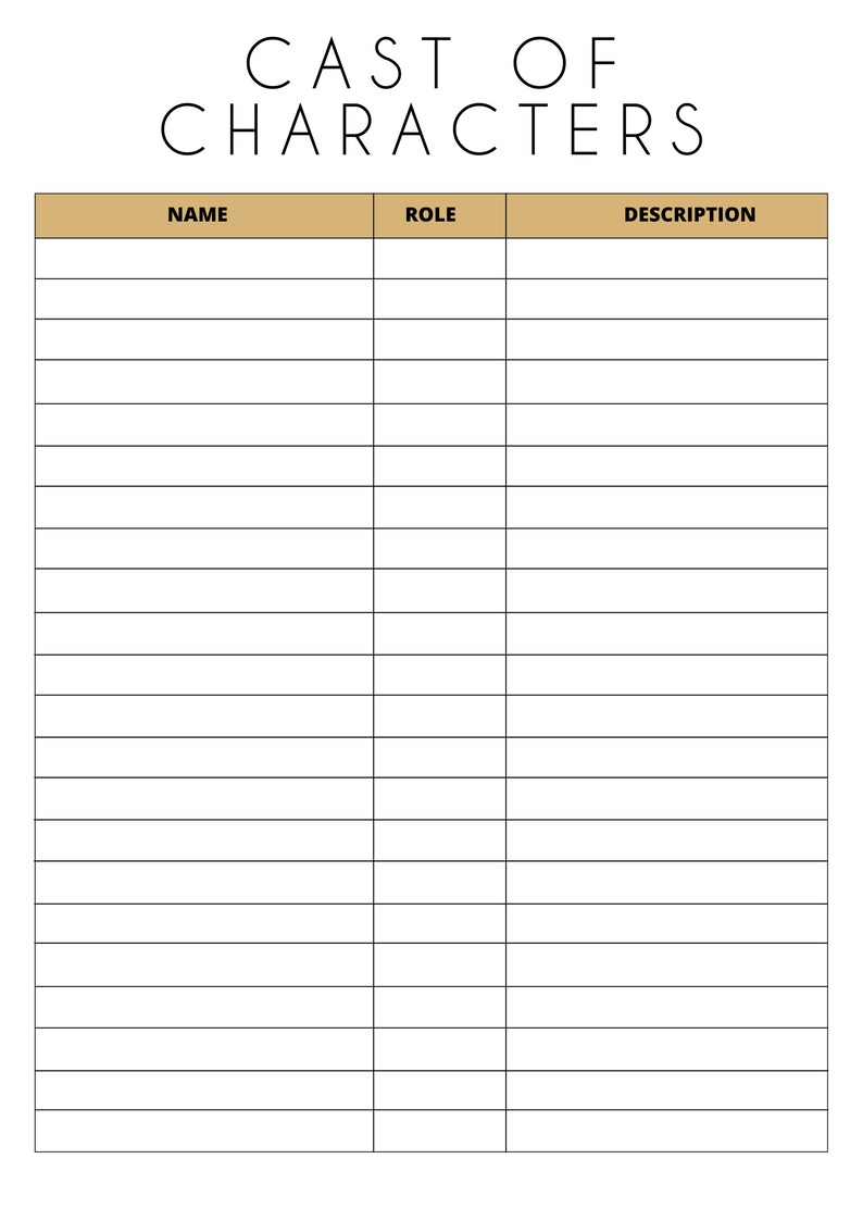 Character Development Template, Character Worksheets, Character ...