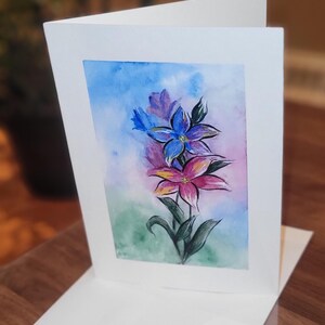 Carte postale originale peinte 5 x 7 pouces