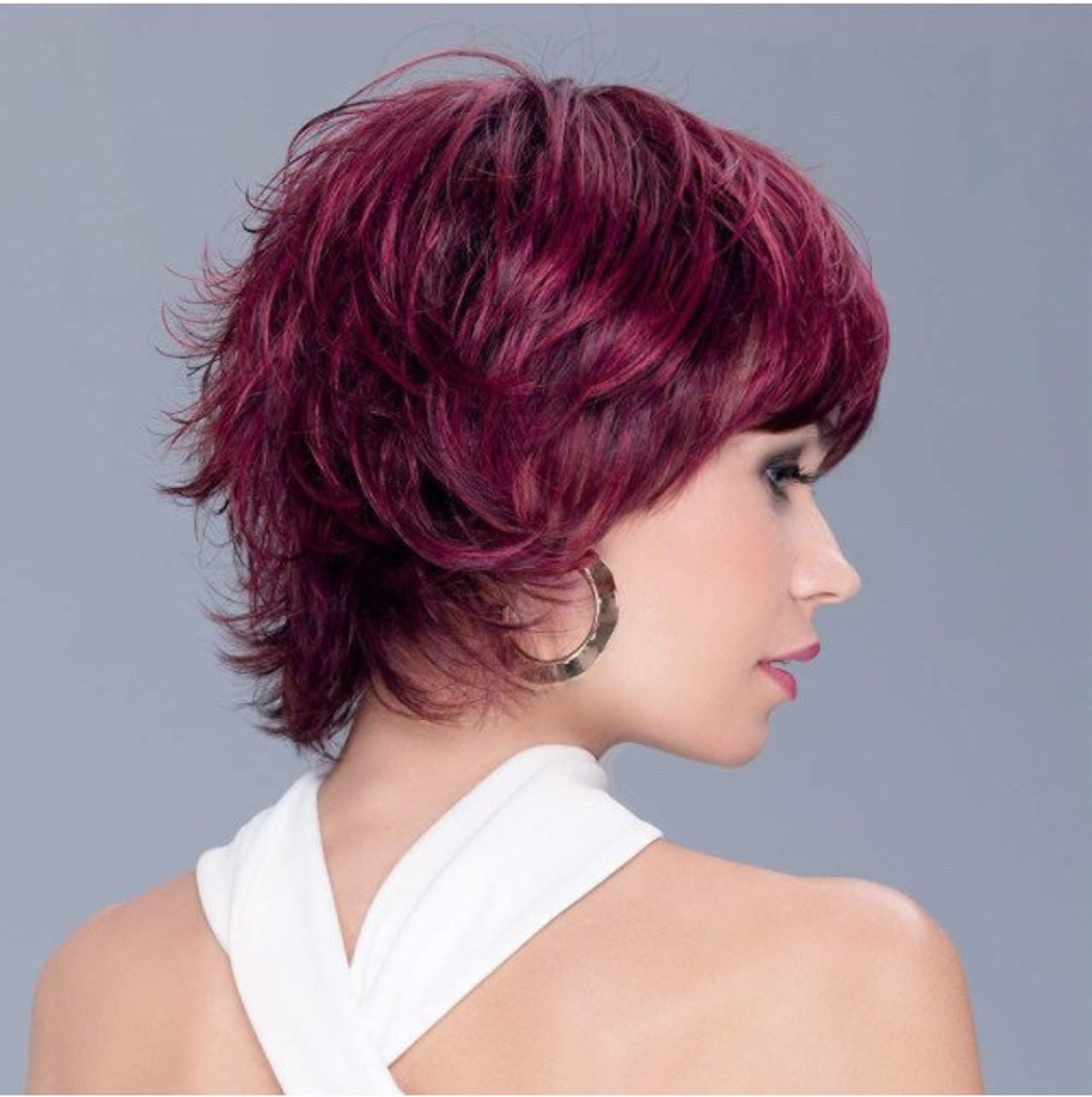 Layered Fluffy Pixie Cut Natural Wigs Synthetic Cosplay Etsy