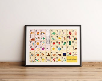 hindi marathi nepali alphabet abc puzzle mat etsy canada