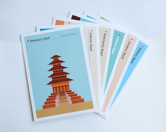 Nepal Landmarks A6 Postcard