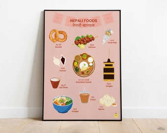 Nepali Foods Poster | Wall Art | Decor Gift