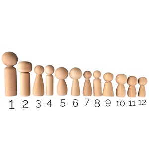 Unfinished Wooden Peg Dolls for Crafting and DIY Projects