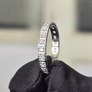 14k Gold Channel Set Eternity Ring | Solid Gold Wedding Ring | Womens Full Eternity Ring | Pave Moissanite Ring | Gold Stacking Ring | Gifts