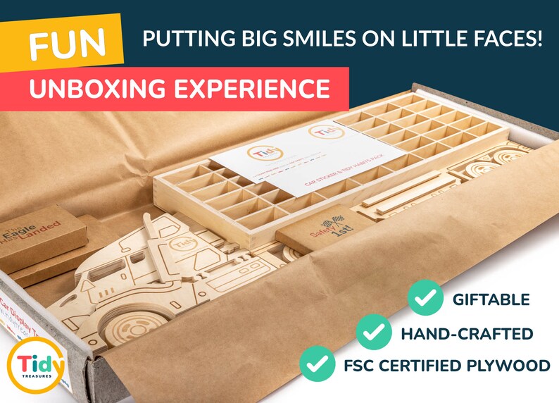 Wood Toy Car Storage Organizer Holds 48 Diecast Cars Etsy