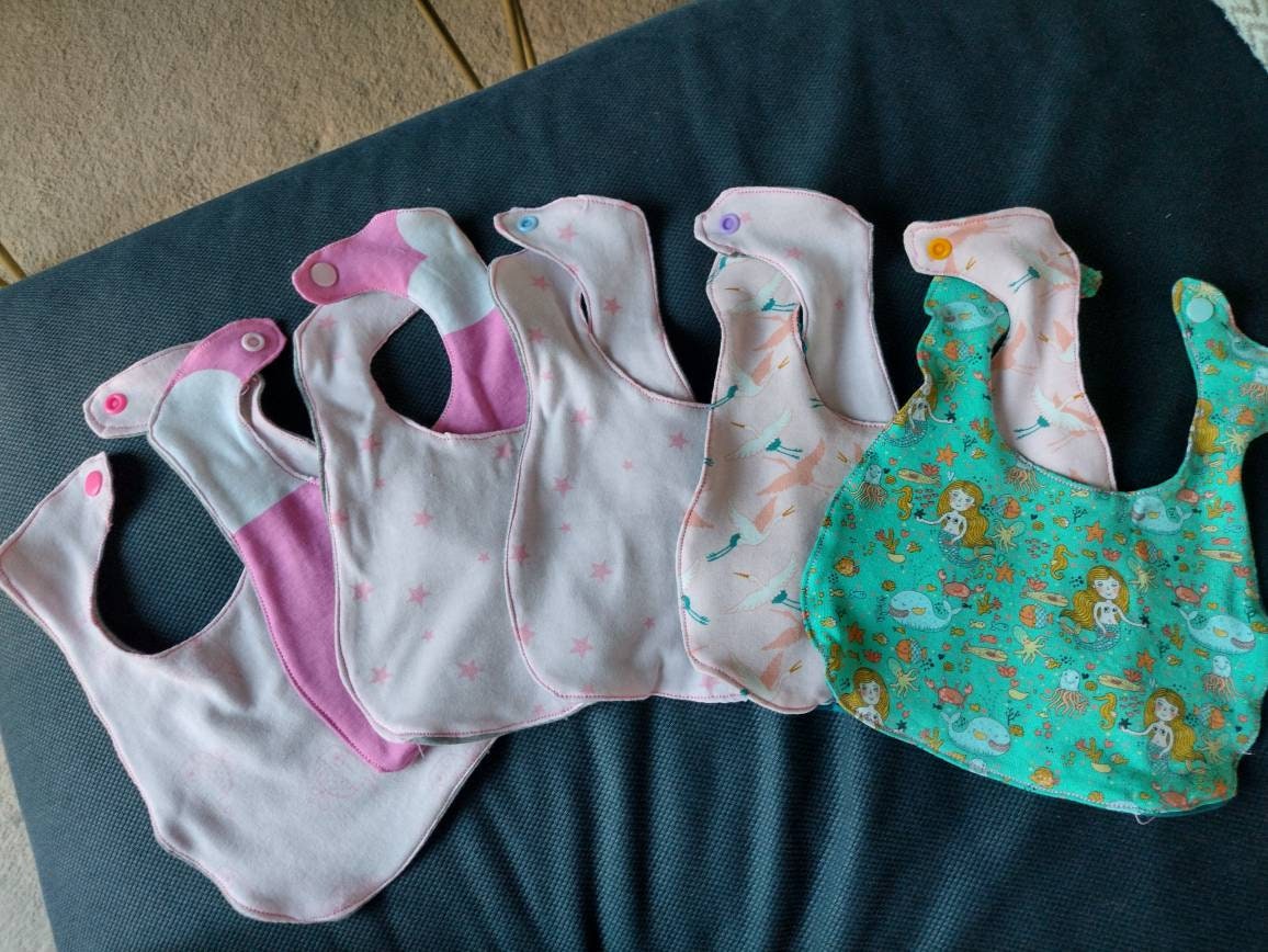 Pack of 2 Extra Absorbent Baby Bibs French Terry Unisex Boys Girls