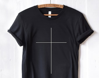 Large Minimal Cross Shirt | Cross T-Shirt | Christian T-Shirt | Religious Gifts For Christians | Modern Minimalist Simple Christian Shirts