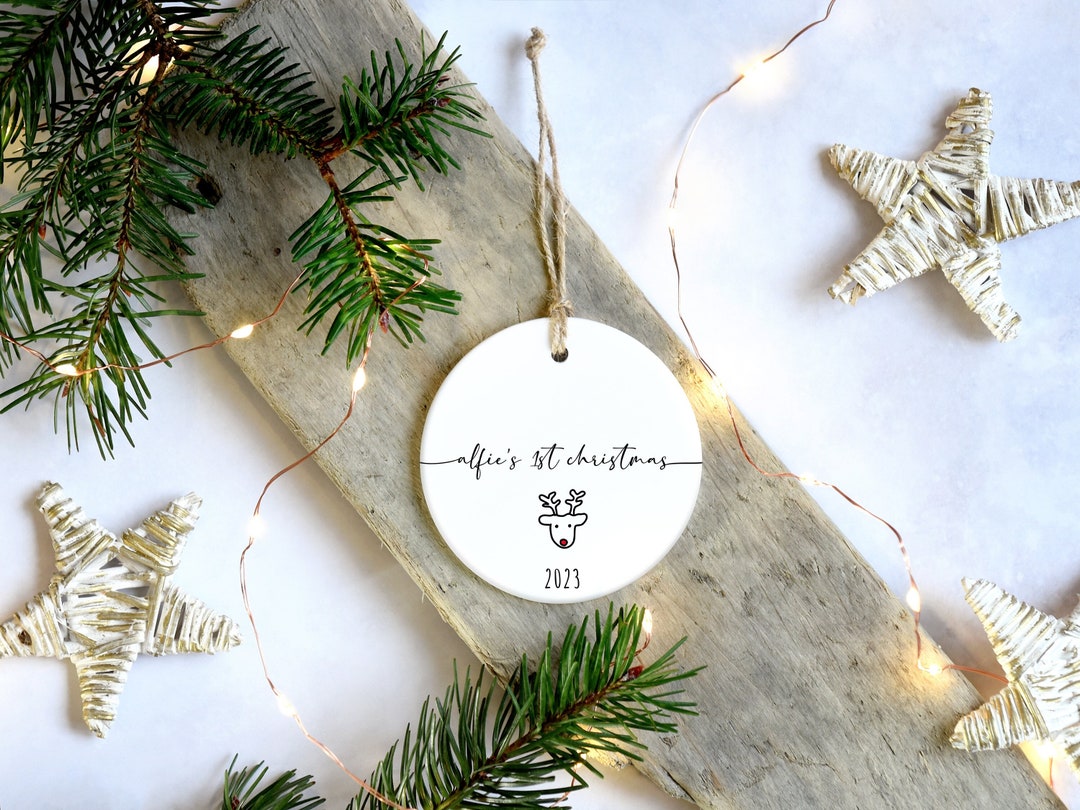 Baby's 1st Christmas Ornament Customised Name Bauble Gift for New Baby