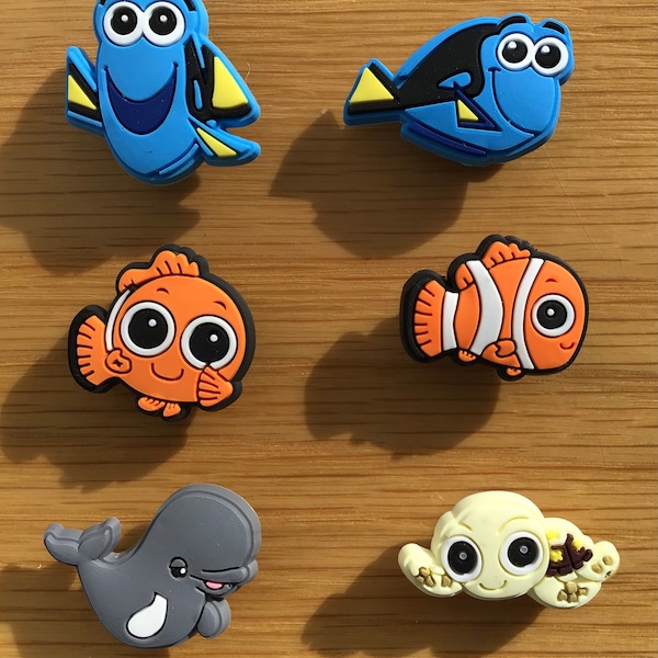 Cute Nemo Dory Inspired Fish Sea Animals Creatures Clown Fish Crocs Shoe Charms |  Pin Badge | Bracelet Wristband Charms