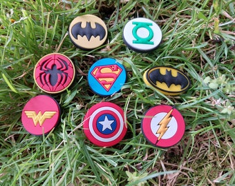 Marvel Super Hero Inspired Logo Crocs Shoe Charms | Crocs Accessories | Wristband Charms | Shoe Clips