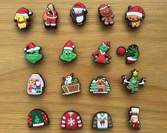 Jibbitz Christmas Croc Charms - The Grinch, Pikachu, Homer Simpsons, Penguin and other cute charms