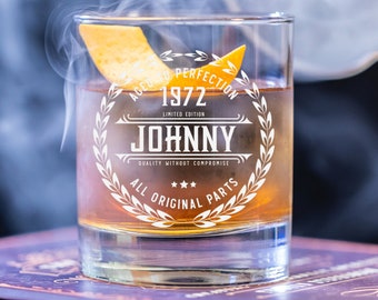 Custom Whiskey, Scotch or Bourbon Rocks Glass - Personalized Gifts for Men - Unique Gift Idea for His Birthday, Christmas, Anniversary