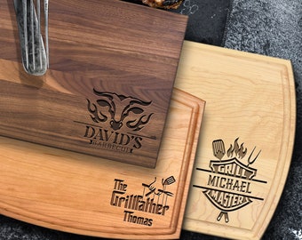 Mens Gifts for Him - Personalized Cutting Board - Birthday Gifts for Him - BBQ & Grilling Accessories - Dad Gifts, Husband, Brother Gifts