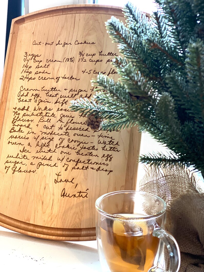 Handwritten Recipe Cutting Board Custom Engraved Recipe Gift Etsy