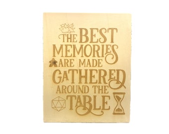 Best Memories Are Made Gathered Around the Table, Nerd Sign, family gift, gamer gift, family time, gaming gift, wall art, geek gift