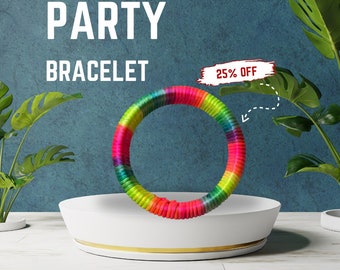 Boho Party Bracelet | Soft & Shiny Friendship Bangles for Women (6 cm width)