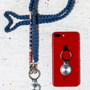Navy Blue Mobile Phone Lanyard Safe Cover Cord Straps