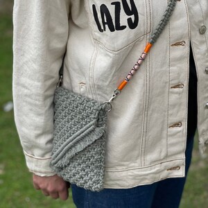 Aztec Design Grey Phone Shoulder Bag, Small Phone Bag, Phone Purse, Crossbody Phone Bag