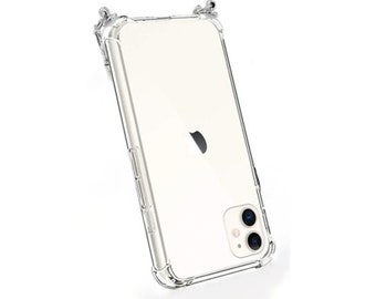 Clear iPhone Case Crossbody Transparent Cover Removable Adjustable Strap Compatible