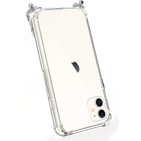 Clear iPhone Case Crossbody Transparent Cover Removable Adjustable Strap Compatible