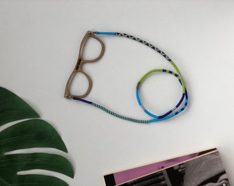 Handmade Sunglass Strap, Multicolor Sunglass Holder, Sunglass Cord Strap, Ocean Blue Sunglass Rope Holder