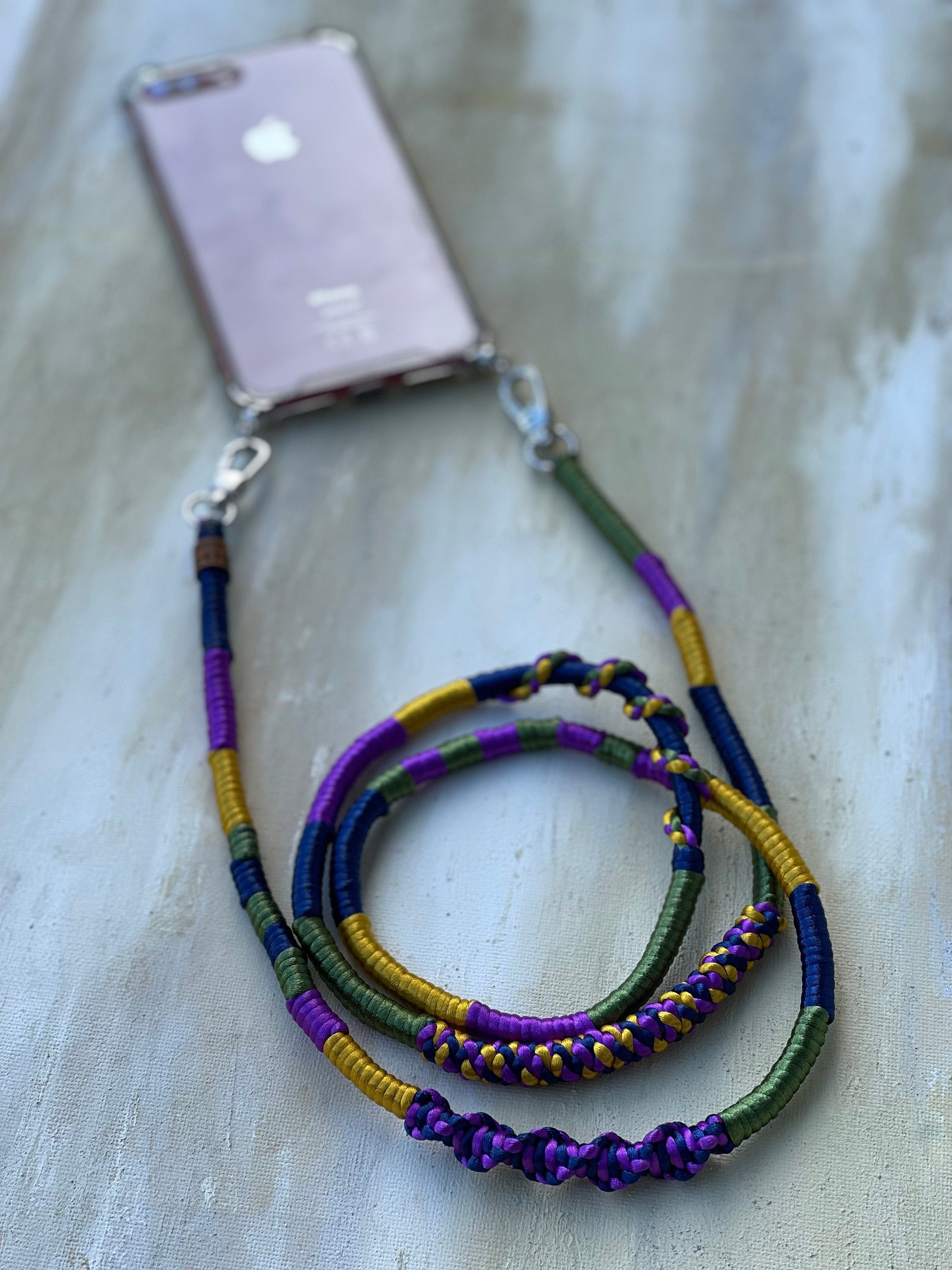 Purple Green Gold Shiny Satin Mobile Phone Lanyard Cord Straps - Etsy