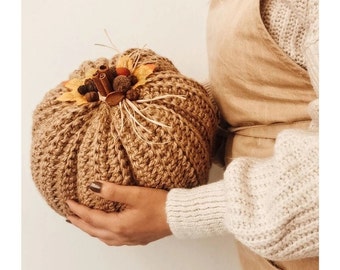 Wicker Straw Pumpkin / Autumn Halloween Decor