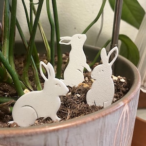 Bunny Plant Pal | Rabbit Plant Stake | For Foliage and Garden Lovers | Terrarium and Holiday Décor for Spring and Easter