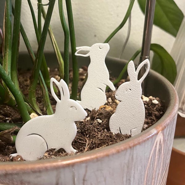 Hase Pflanze Pal | Kaninchen Pflanzenstecker | Für Laub- und Gartenliebhaber | Terrarium und Feiertags-Dekor für Frühling und Ostern