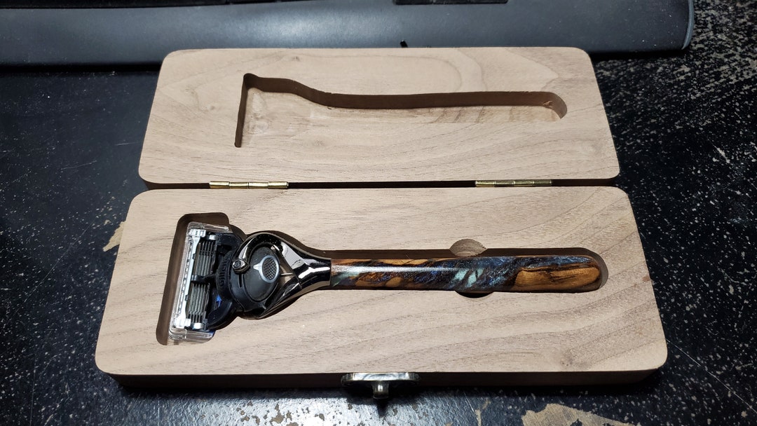 Razor, Black Walnut & Epoxy PROGLIDE Razor. Black Walnut Travel Case ...