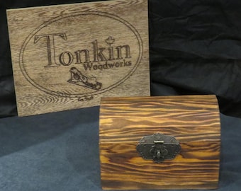 Treasure Chest, Rustic Douglas Fir Charred Wood Box with Latch