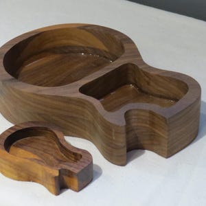 Walnuss-Gitarren-Tablett, große & kleine Gitarren-Tabletts, Serviertablett, Dresser Tablett, Valet