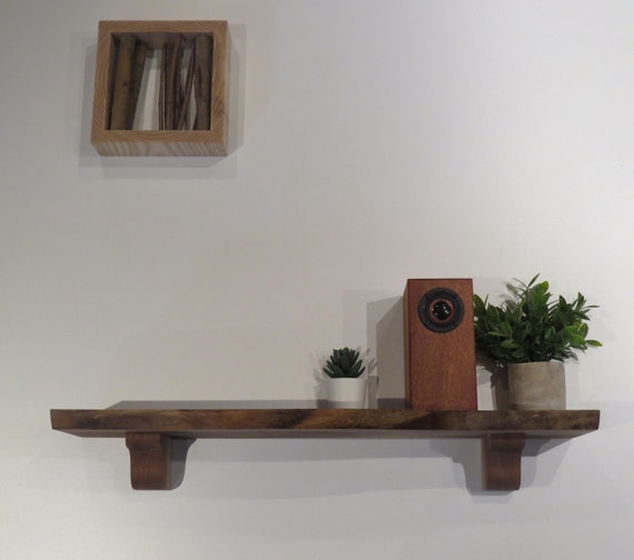 Black Walnut Shelf Live Edge Black Walnut Shelf With Corbels Etsy