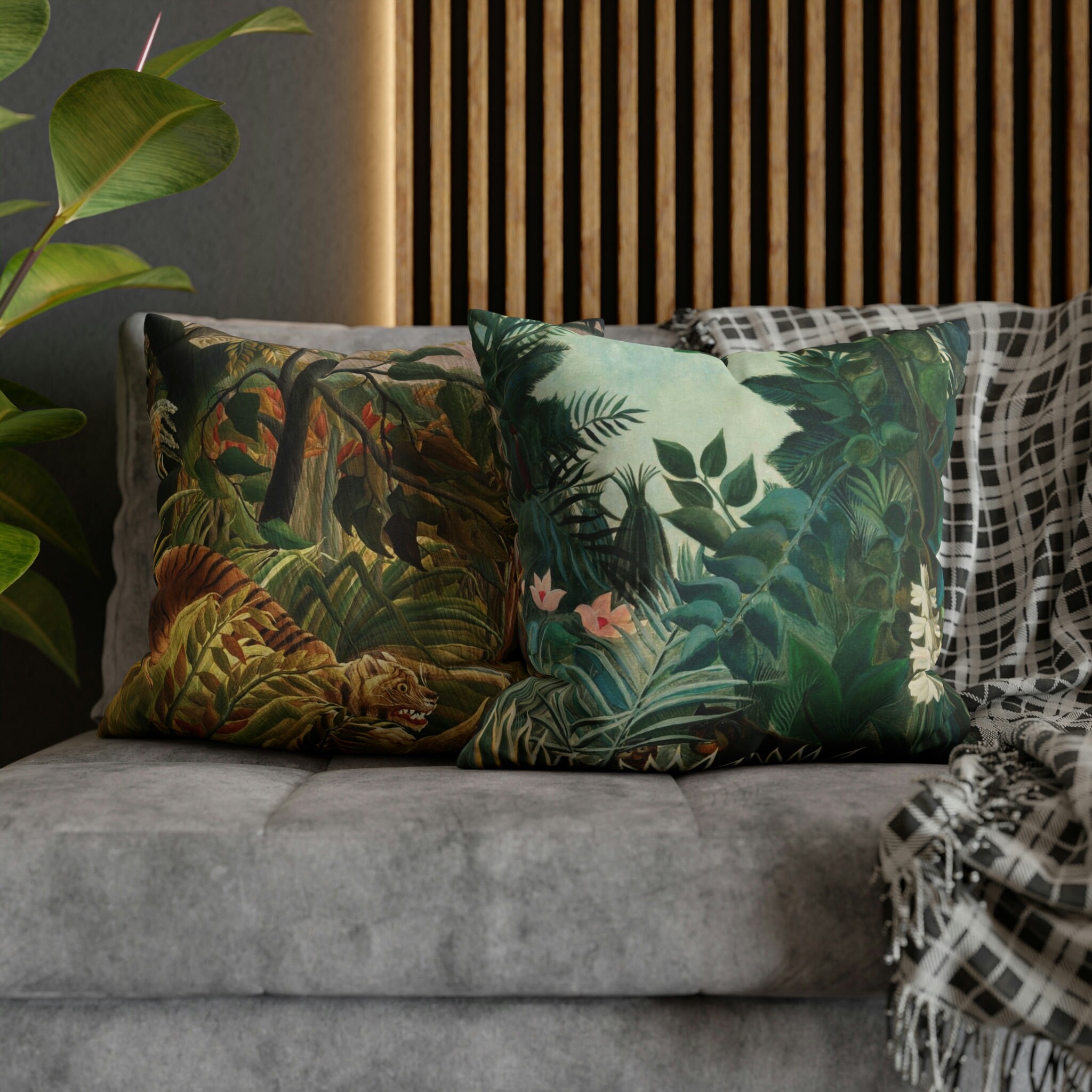 Jungle Dreams Double-Sided Decorative Pillow Henri Rousseau art work pillow cover