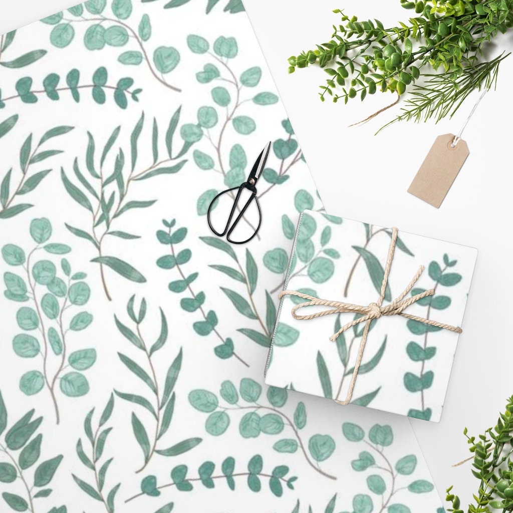 Eucalyptus Wrapping Paper Eco Floral Biodegradable Gift Wrap Etsy