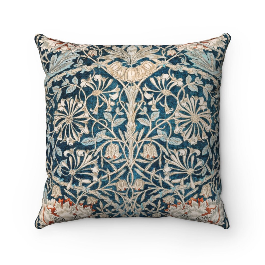 William Morris Pillowcase Blue Cushion Cover Throw Pillow Etsy