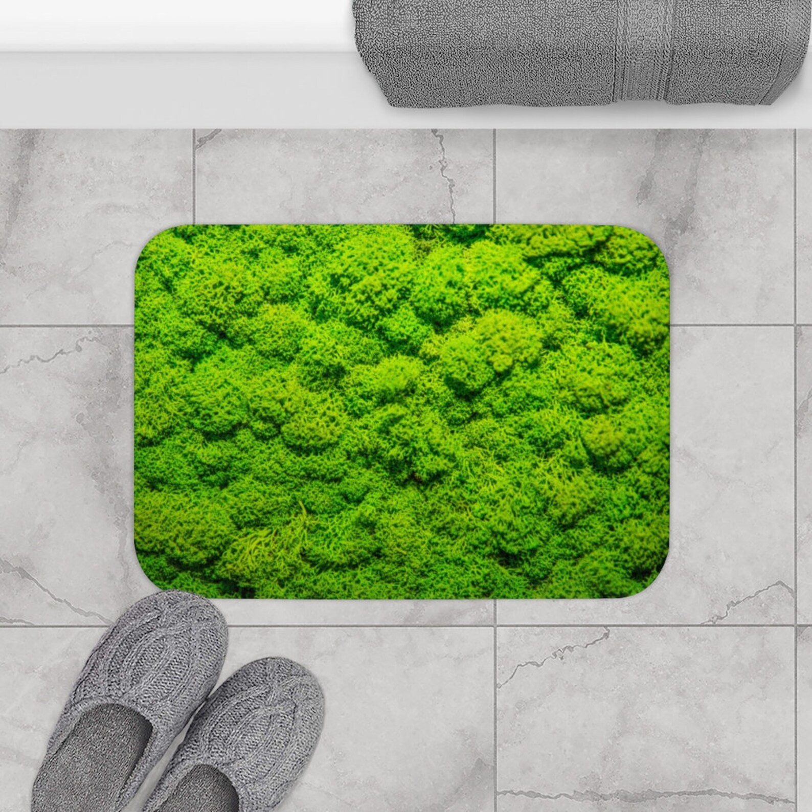Green Moss Bath Mat Etsy