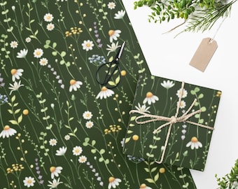 Chamomile Wrapping Paper, Cottagecore Gift Wrap, Cute Wrapping Paper
