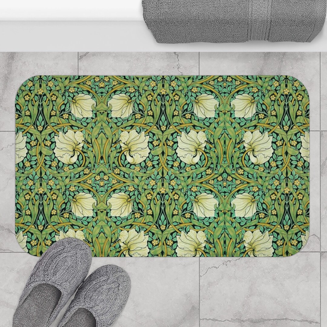 William Morris Bath Mat Vintage Floral Print Morris Pimpernel Etsy