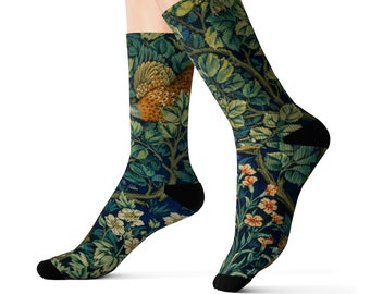 Chaussettes William Morris, chaussettes de sublimation William Morris Print, chaussettes à imprimé floral