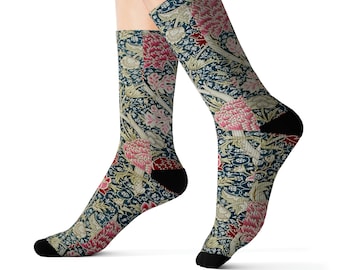 William Morris Cray Print Socks, Vintage Print Unisex Socks, Socks for Men, Socks for Women