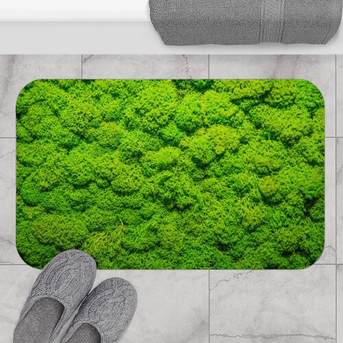 Green Moss Bath Mat Etsy